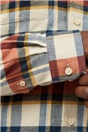  Ivory Brushed Twill Checked Shirt