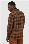  Coffee Heavy Brushed Checked Overshirt