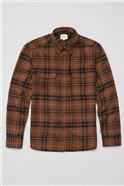  Coffee Heavy Brushed Checked Overshirt