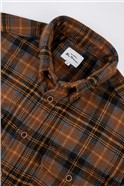  Coffee Heavy Brushed Checked Overshirt