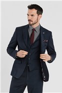  Navy Brushed Check Regular Fit Suit 