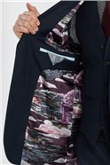  Navy Brushed Check Regular Fit Suit 