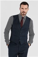  Navy Brushed Check Regular Fit Suit 