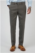  Tailored Fit Hardwick Tan with Navy Check Suit Trousers