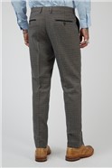  Tailored Fit Hardwick Tan with Navy Check Suit Trousers