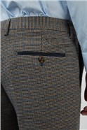  Tailored Fit Hardwick Tan with Navy Check Suit Trousers