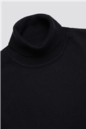  Black Cotton Signature Knitted Roll Neck Jumper