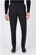  Regular Fit Black Wool Blend Trousers