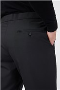  Regular Fit Black Wool Blend Trousers