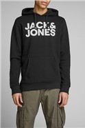 JACK & JONES Black Logo Hoody