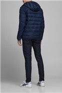 JACK & JONES Navy Hooded Puffer Jacket