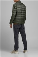 JACK & JONES Green Zip Through Puffer Jacket