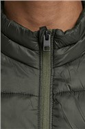 JACK & JONES Green Zip Through Puffer Jacket