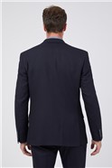  Navy Herringbone Tailored Suit Jacket