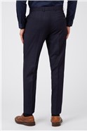  Tailored Fit Navy Rust Windowpane Check Trousers