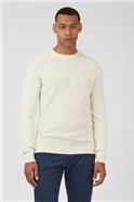  Textured Front Crew Neck Jumper