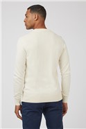  Textured Front Crew Neck Jumper