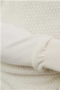  Textured Front Crew Neck Jumper