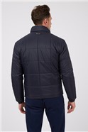  Navy Square Quilted Puffer Jacket