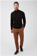  Black Watson Textured Front Roll Neck Jumper