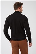  Black Watson Textured Front Roll Neck Jumper