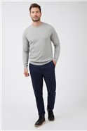  Silver Grey Stewart Argyle Texture Crew Neck Jumper