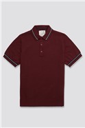  Wine Red Henton Textured Knitted Polo Shirt