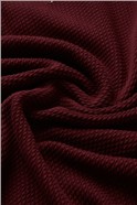  Wine Red Henton Textured Knitted Polo Shirt