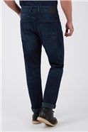  Lando Blue Black Straight Fit Jeans