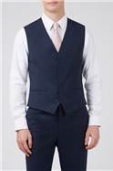  Blue Texture Slim Fit Waistcoat