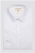  Slim Fit Single Cuff White Poplin Shirt