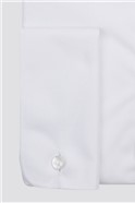  Double Cuff Slim Fit White Poplin Shirt