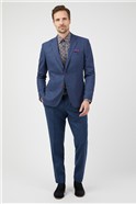  Tailored Fit Blue Check Blazer