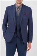  Tailored Fit Blue Check Blazer