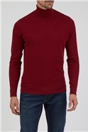  Burgundy Roll Neck Jumper