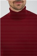  Burgundy Roll Neck Jumper