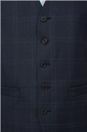  Regular Fit Navy & Caramel Waistcoat