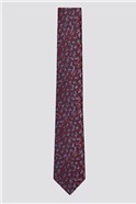  Red Smudge Floral Tie