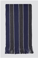  Navy & Grey Thick Stripe Scarf