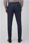  Tailored Fit Navy Speckle Trousers