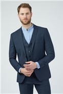  Slim Fit Navy Check Jacket