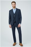  Slim Fit Navy Check Jacket