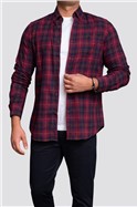  Regular Fit Red Checked Flannel Shirt