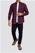  Regular Fit Red Checked Flannel Shirt