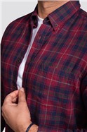  Regular Fit Red Checked Flannel Shirt