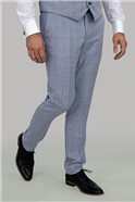  Slim Fit Light Blue Check Trousers