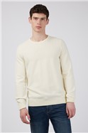  Texture Block Crew Neck Jumper