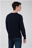  Texture Block Crew Neck Jumper