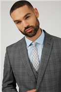  Charcoal Blue Checked Waistcoat