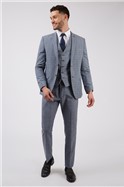  Regular Fit Light Blue Check Waistcoat